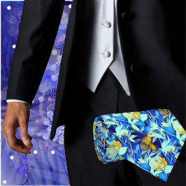 Corbata Impresión floral de flores tropicales
