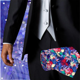 Corbata Impresión floral de flores tropicales