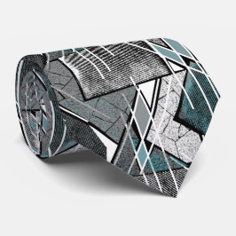 Corbata Impresión geométrica gris claro