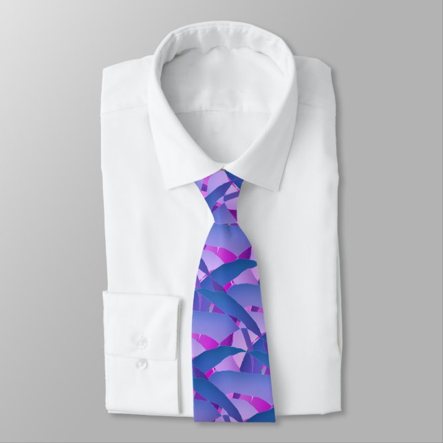 Corbata Impresión gráfica de Arte Moderno Azul (Atado)