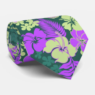 Corbata Impresión hawaiana de la camisa de hawaiana del