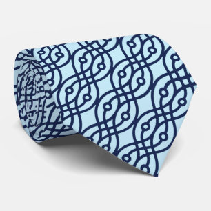 Corbata Impresión, marina de guerra y azul claro del