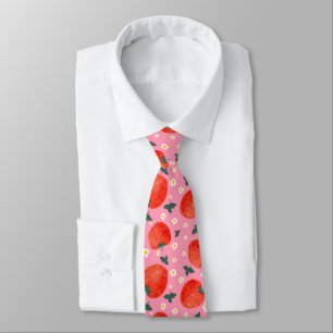 Corbata Impresión Vibrante de Fresa