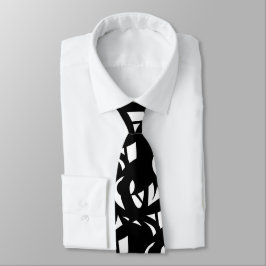 Corbata Impresionante arte moderno negro y blanco