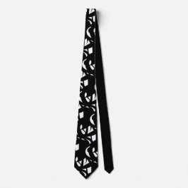 Corbata Impresionante arte moderno negro y blanco