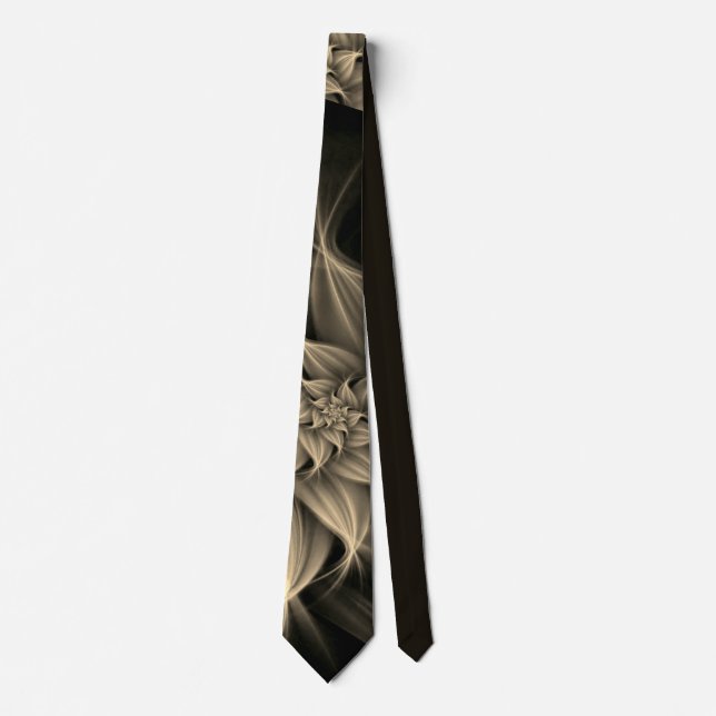 Corbata Impresionante flor de oro fractal (Anverso)