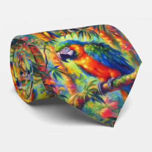 Corbata Impresionante Loro Tropical Pájaro Azul Verde