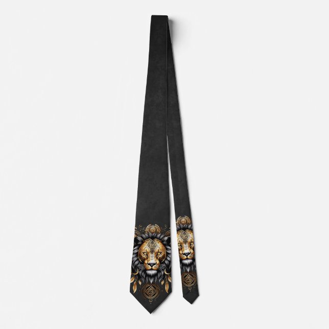 Corbata Impresionante majestuoso león (Anverso)