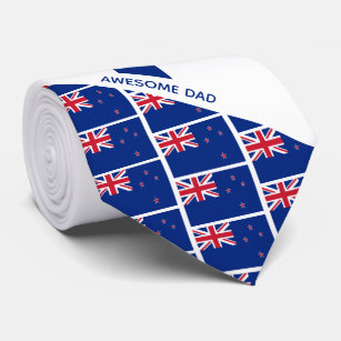 Corbata Impresionante papá NUEVA ZELANDIA FLAG Monograma