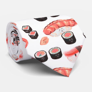 Corbata Impresionante patrón de suhi con expresiones kawai