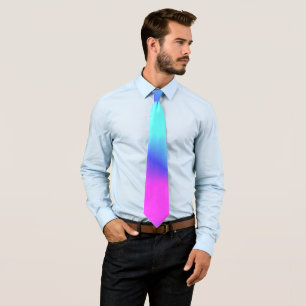 Corbata Impresionantes colores azul rosa púrpura ricos y a
