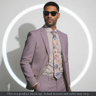 Corbata Impressionist Floral Light Brushstroke Necktie