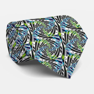 Corbata Incompleto Arte fractal azul y verde