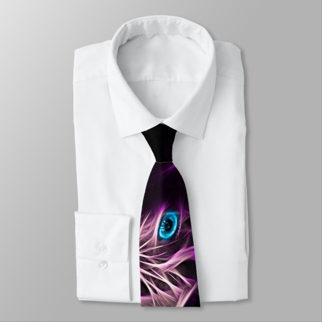 Corbata Increíble Ojo Azul de Loro (Atado)