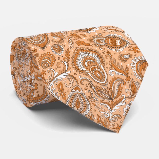 Corbata Indian style paisley floral seamless pattern (Enrollado)