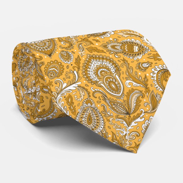 Corbata Indian style paisley floral seamless pattern (Enrollado)