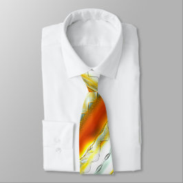 Corbata Indignantes rayas abstractas en naranja y gris