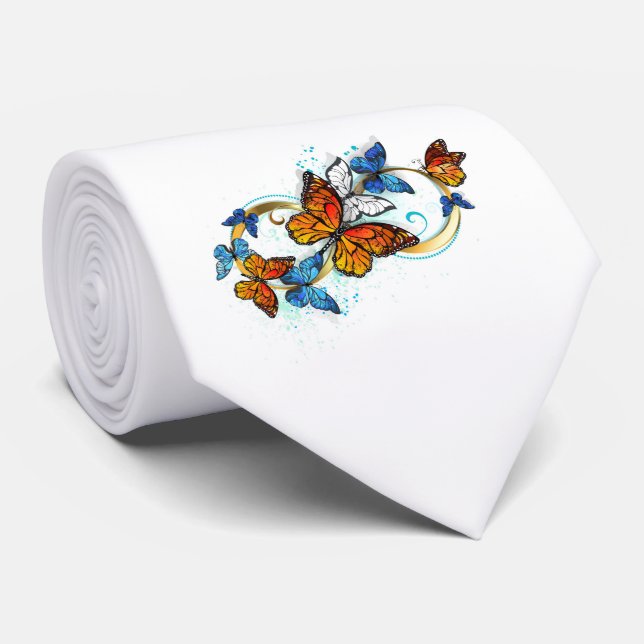 Corbata Infinidad de Mariposas Monarca (Enrollado)