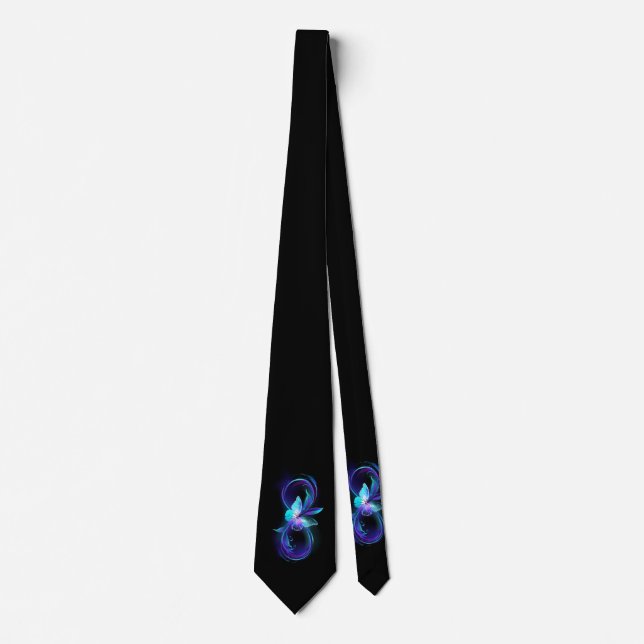 Corbata Infinito brillante con mariposa mágica (Anverso)