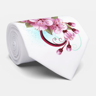 Corbata Infinito con las flores de flores de Sakura Blosso