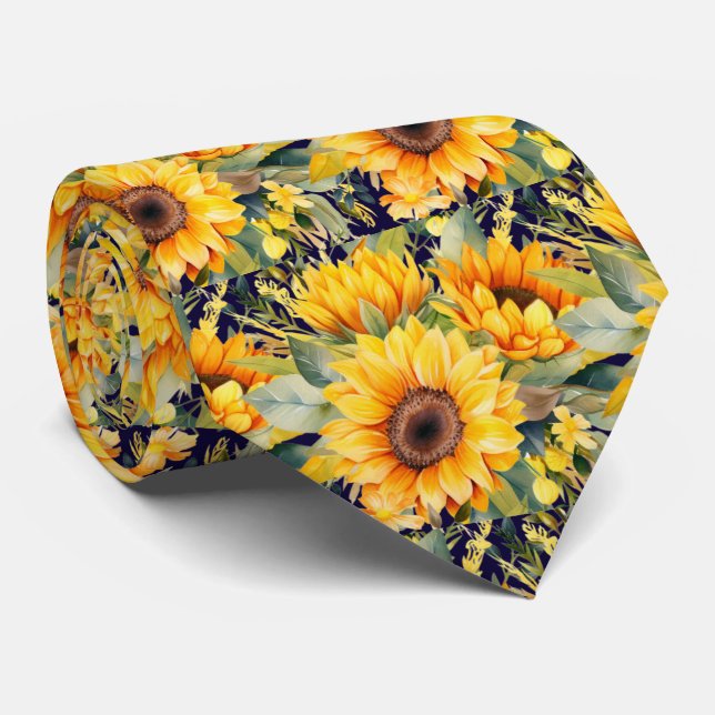 Corbata informal de oficina | Van Gogh Girasoles (Enrollado)