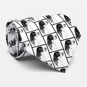 Corbata Inglés Springer Spaniel Dog Black White Art