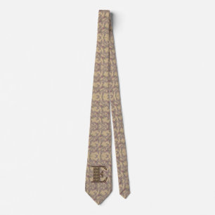 Corbata Inicial de monograma E Floral vintage elegante 