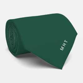 Corbata Iniciales minimalistas monograma verde esmeralda m