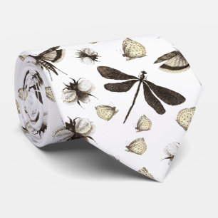 Corbata Insectos Vintage Dragonfly Moth Bee Bugs Histórico