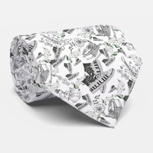 Corbata Instrumento musical y flores