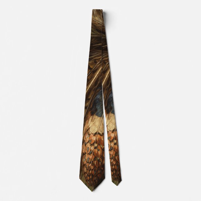 Corbata Intricate pheasant feather close-up (Anverso)