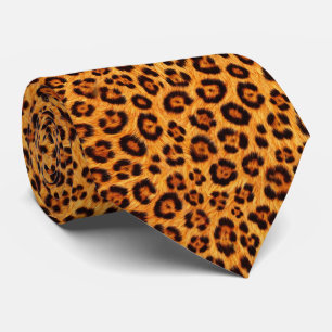 Corbata Ir Estampado Leopardo Dorado Naranja Ámbar Pelaje