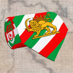 Corbata Irán, bandera persa con león, Shah de Irán<br><div class="desc">Corbata de cuello: Bandera patriótica persa,  Shah de Irán (1964-1980) con sol y león</div>