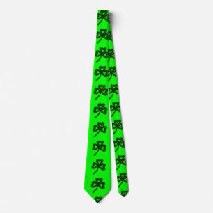Corbata Irlandés Luck Green Leaf Clover TIE