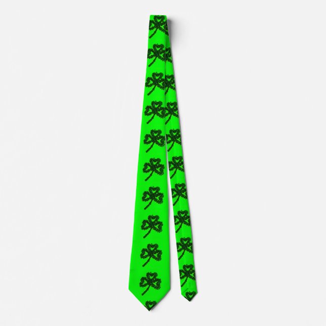 Corbata Irlandés Luck Green Leaf Clover TIE (Anverso)