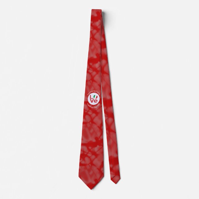 Corbata Italian Flag Red LOVE Personalized  (Anverso)