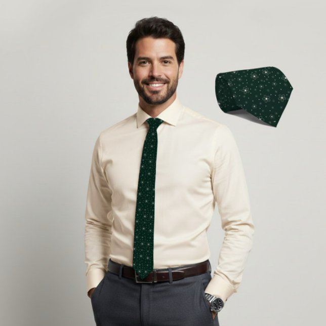 Corbata Ivory Micro Floral Dark Green Tie (Subido por el creador)