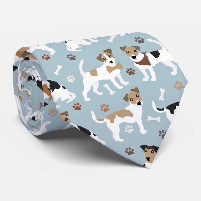 Corbata Jack Russell Terrier Paws and Bones (Enrollado)
