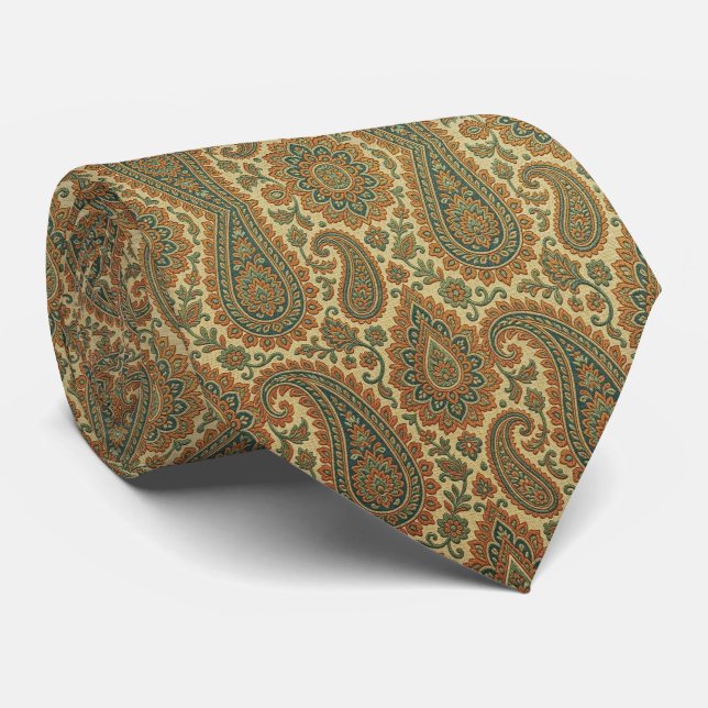 Corbata Jacquard Seda Falsa | Caballero Paisley de Lujo (Enrollado)