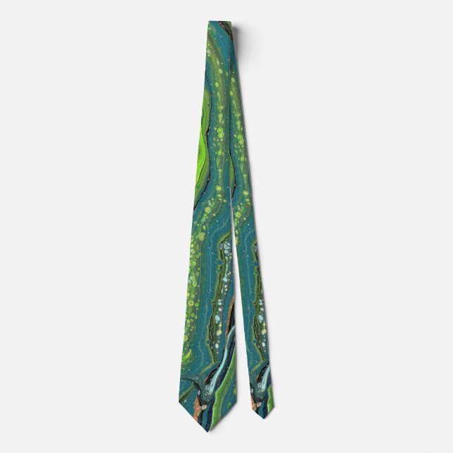 Corbata Jada 3 Crazy Green Abstract Tie (Anverso)