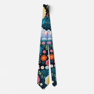 Corbata Jardín de Arcoíris Caprichoso Patrón de Fantasía F