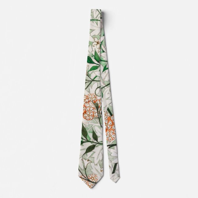 Corbata Jardín de Jazmín Flor Clásica de William Morris (Anverso)