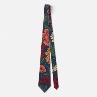 Corbata Jardín floral botánico vintage