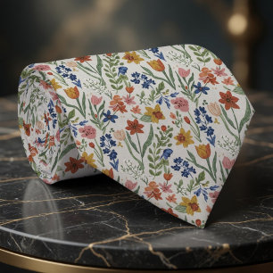 Corbata Jardín Floral de Cabaña Suave