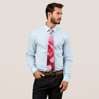 Corbata Jardín floral de rosa rosa y capullo