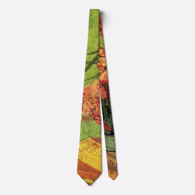 Corbata Jarrón con adelfas y libros de Vincent van Gogh (Anverso)