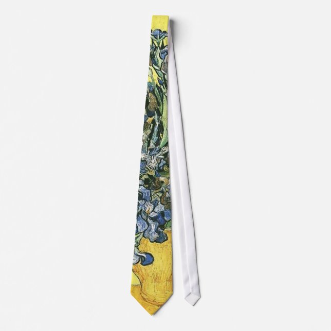 Corbata Jarrón con iris fondo amarillo (Anverso)