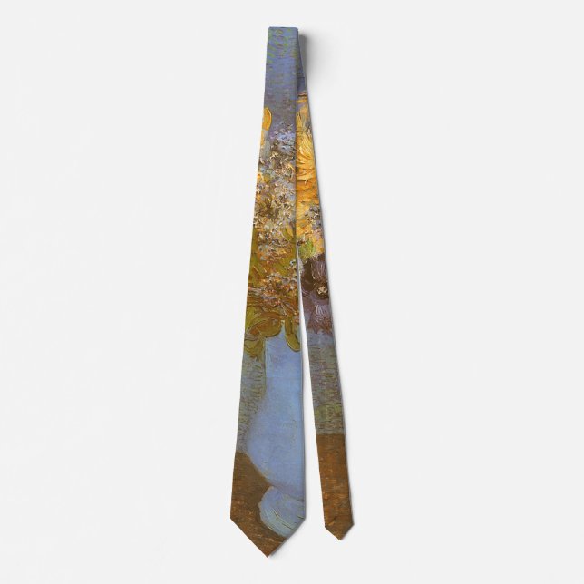 Corbata Jarrón de Vincent van Gogh de lilas, margaritas, a (Anverso)