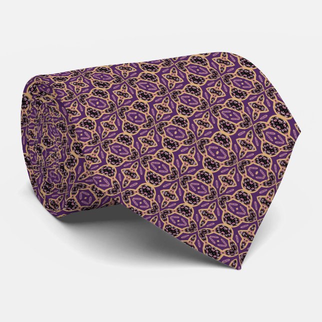 Corbata Jazz Lavender Tan Tie (Enrollado)