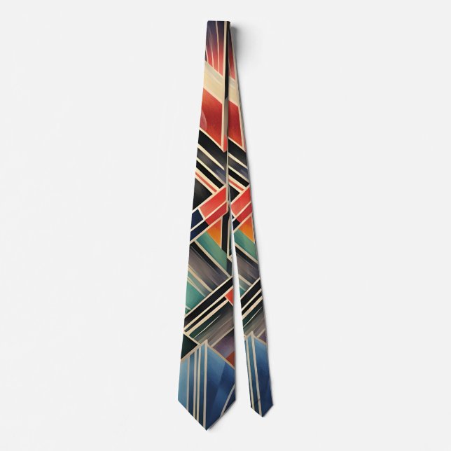 Corbata Jazzy Geométrico Elegante Clásico Boho Geométrico (Anverso)